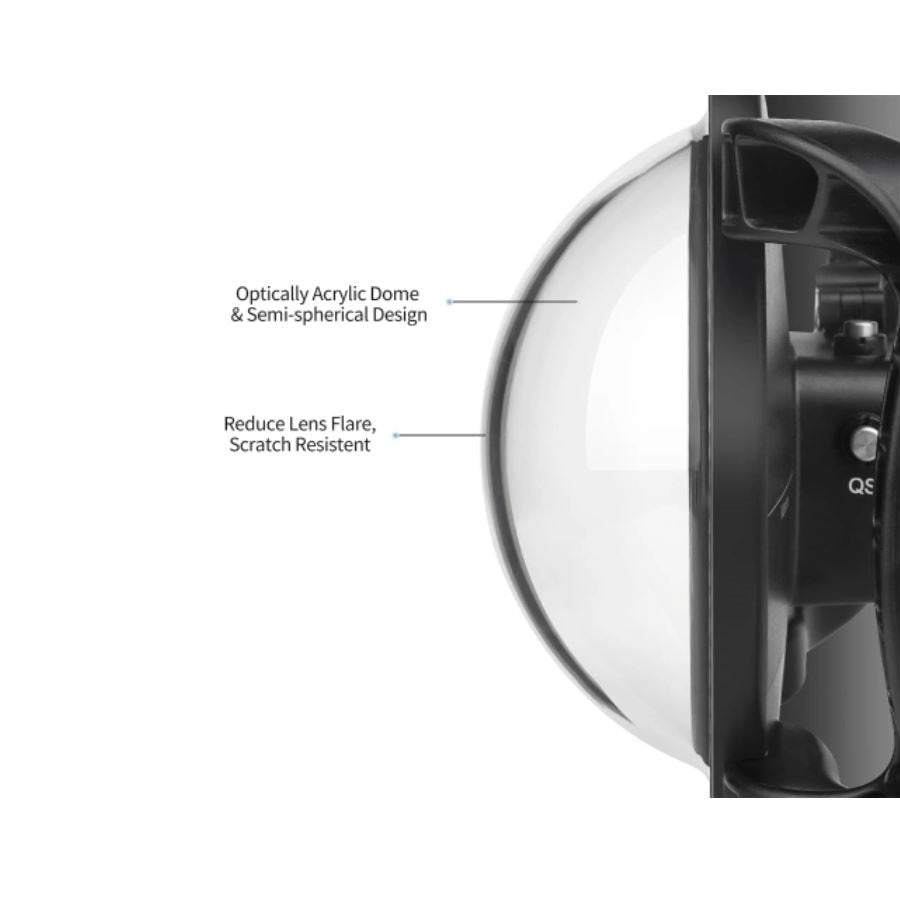 Dome Port SHOOT Per Insta360 Ace Pro, Impermeabile Fino A 30m, Antigraffio, Per Foto Sopra/sotto Acqua - Foto 7