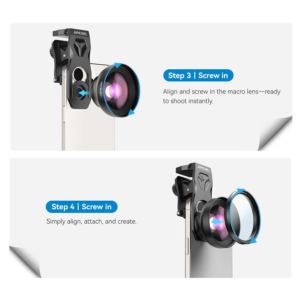 100mm Ultra Macro Phone Lens with CPL and Star Filters