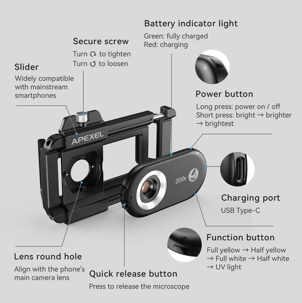 200x Microscope Phone Lens