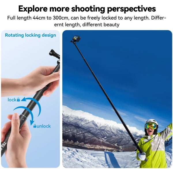 3 Meter Carbon Fibre Selfie Stick for Insta360