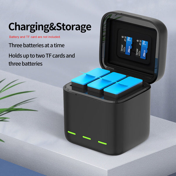 3 Channel Storage Battery Charger Box for GoPro Hero 5/6/7/8 Black