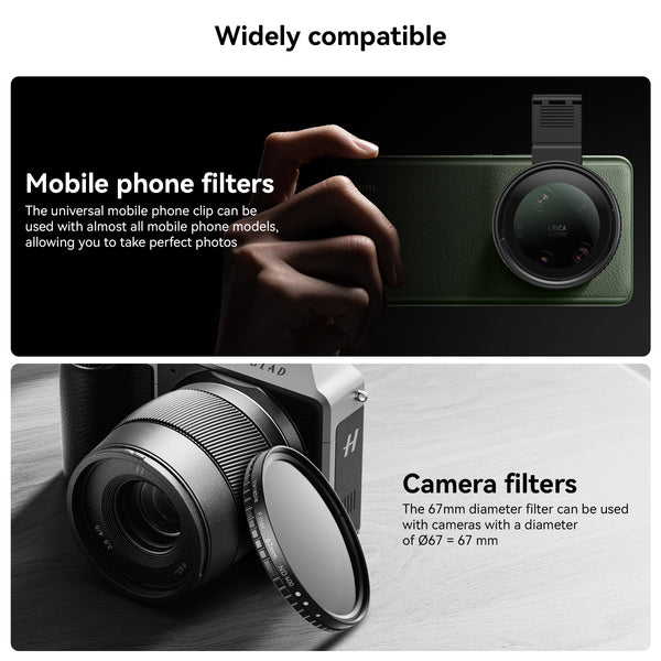 67mm Variable Neutral Desnsity (VND) Phone Filter Lens