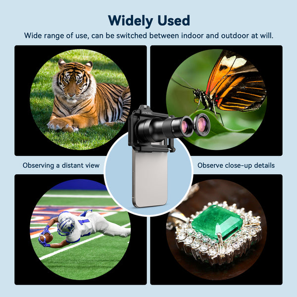 6x Zoom Telephoto Phone Lens with 150mm Macro Lens