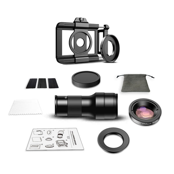 6x Zoom Telephoto Phone Lens with 150mm Macro Lens