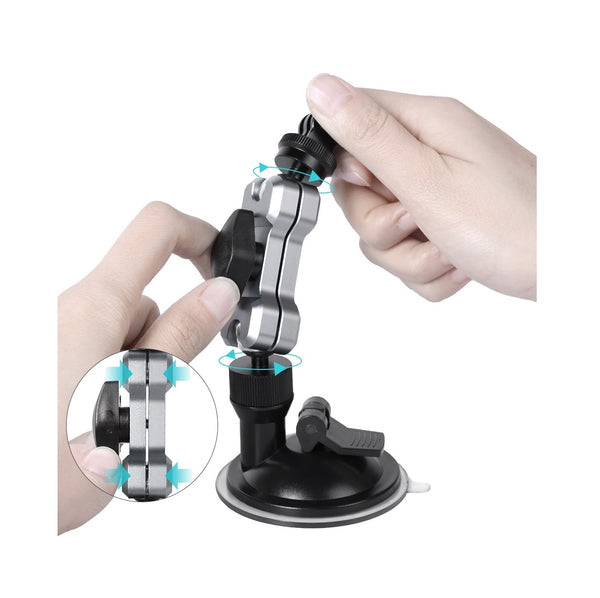 Aluminum Dual 3 Way Suction Cup Mount for GoPro
