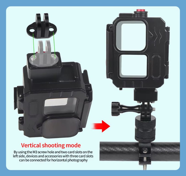 Aluminium Waterproof Housing Case for GoPro Hero 13 / Hero 12 / Hero 11 / Hero 10 / Hero 9