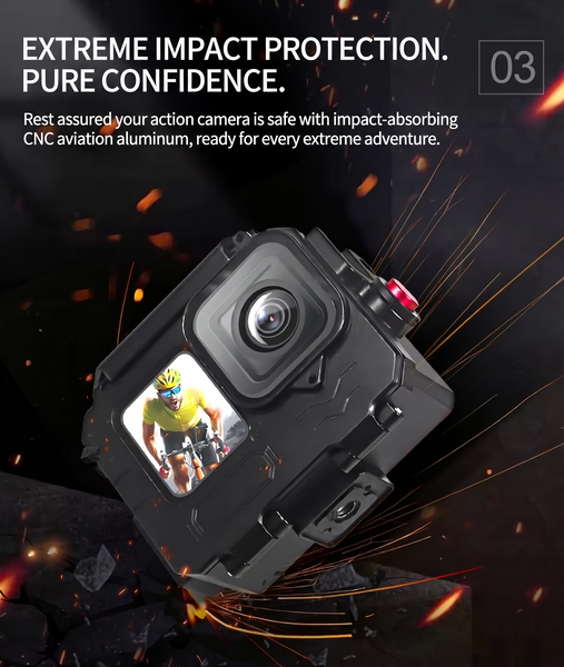 Aluminium Waterproof Housing Case for GoPro Hero 13 / Hero 12 / Hero 11 / Hero 10 / Hero 9