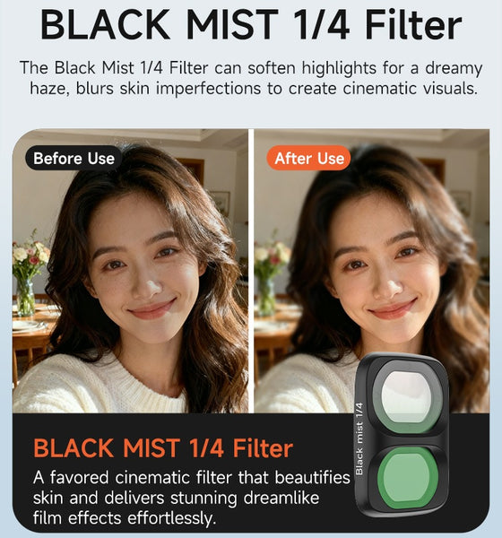 1/4 Black Mist Lens Filter for Osmo Pocket 4 Pro