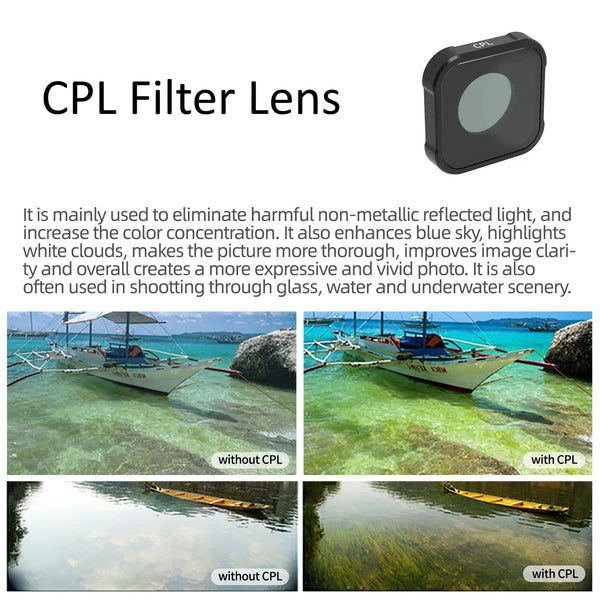 CPL Filter Lens for GoPro Hero 12 / Hero 11 / Hero 10 / Hero 9