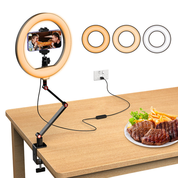Desk Clamp with Ring Light for iPhone / Samsung / Google