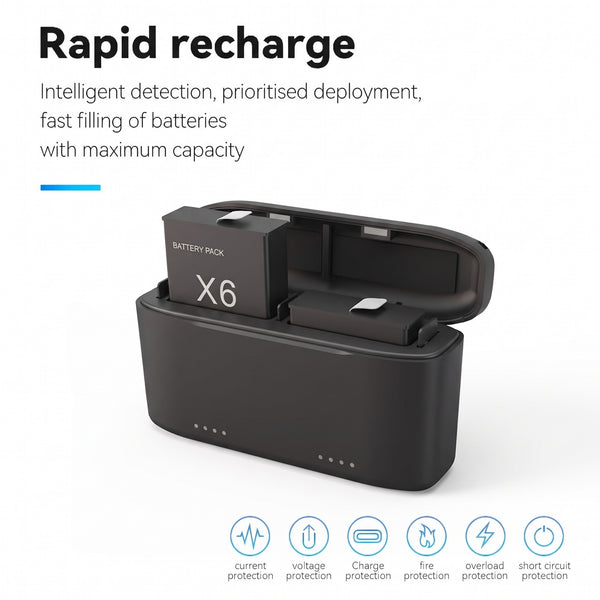 Dual Battery Charger Box for Insta360 X6