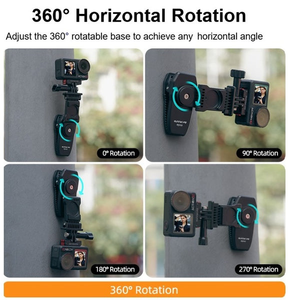 Extended Magnetic Rotation Clip Mount for GoPro