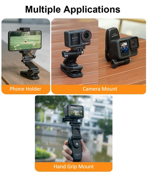 Extended Magnetic Rotation Clip Mount for GoPro