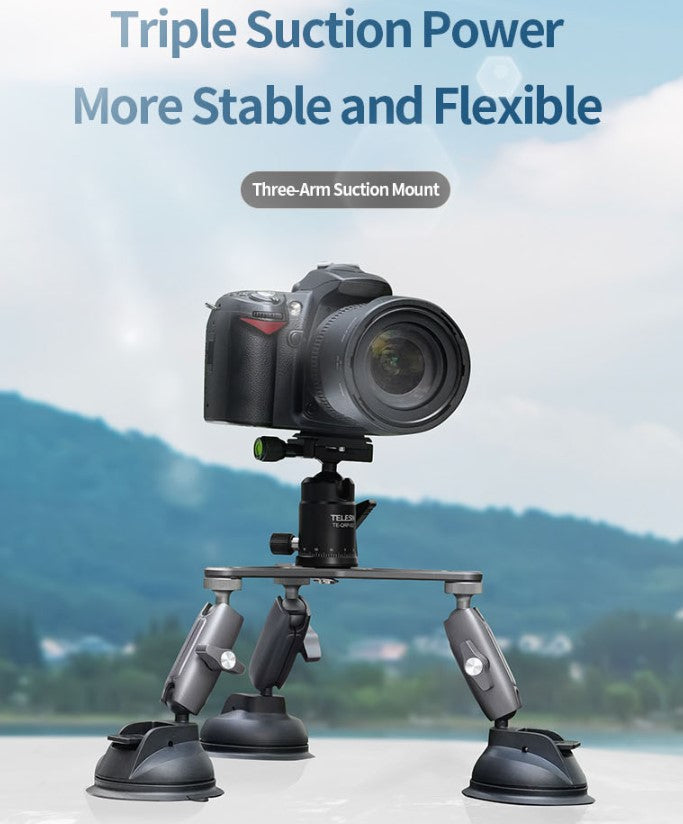 Extra Large Triple Suction Cup Camera Mount | CamGo
