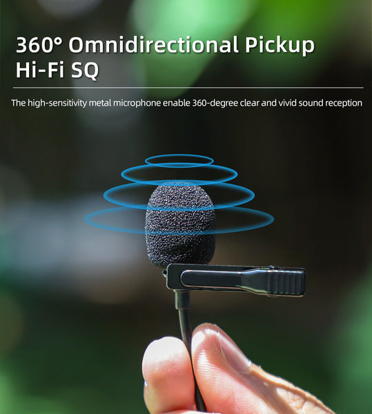 Lavalier Microphone for DJI Osmo Pocket 4 & 3 / Osmo Action 5, 4, 3 / Osmo 360
