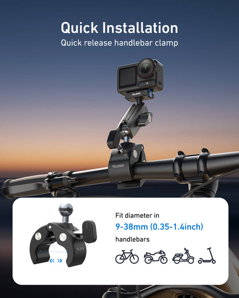 Magnetic 3 Way Super Clamp Mount for GoPro MAX 2
