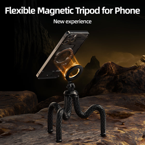 Magnetic Plate Super Flexible Phone Tripod for iPhone / Samsung / Google