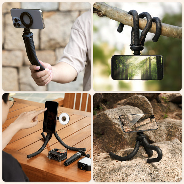 Magnetic Plate Super Flexible Phone Tripod for iPhone / Samsung / Google