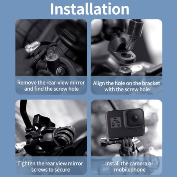 Motorcycle Rearview Mirror Mount for GoPro