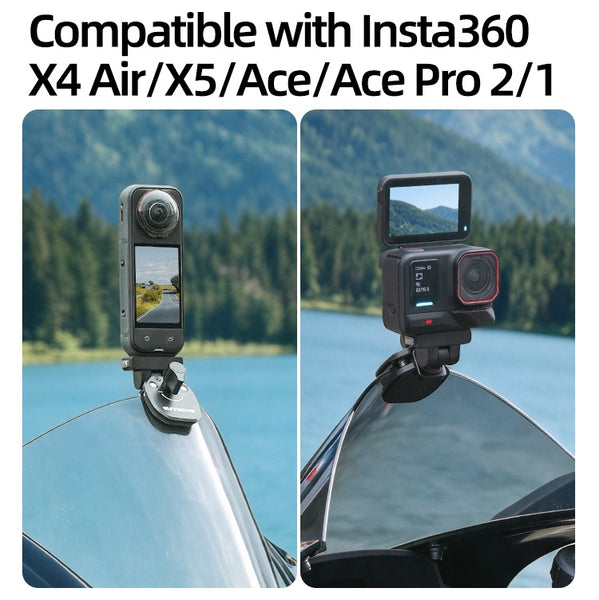 Motorcycle Windscreen Mount for Insta360 X5 / X4 Air / Ace Pro 2 1