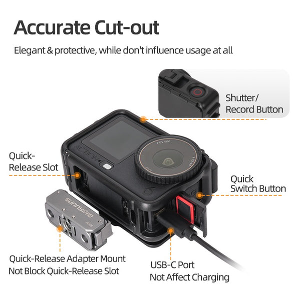 Protective Frame Case with Sun Hood for Osmo Action 6