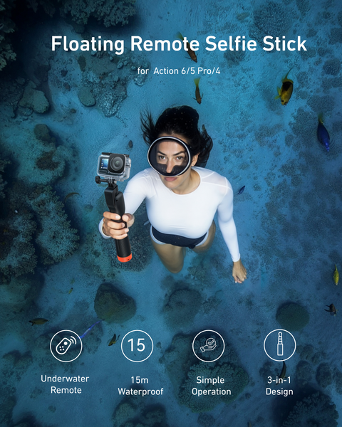 Remote Control Floating Selfie Stick for Osmo Action 6/5/4