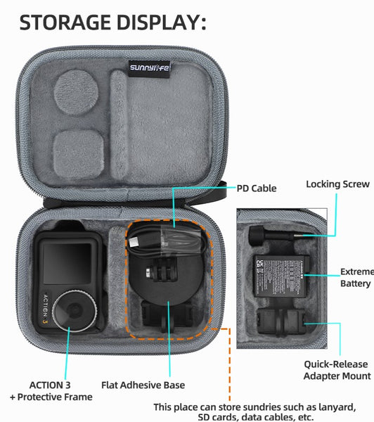 Small Carry Case for Osmo Action 5 Pro / Osmo Action 4 / Osmo Action 3
