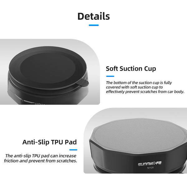 Suction Cup Magnetic Adapter Base for Insta360 X5 / X4 / X3 / X2 / Ace Pro 2 1 / GO Ultra / GO 3