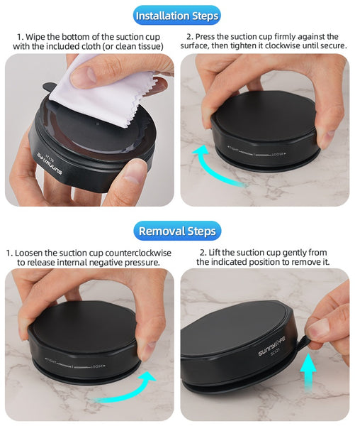 Suction Cup Magnetic Adapter Base for Insta360 X5 / X4 / X3 / X2 / Ace Pro 2 1 / GO Ultra / GO 3