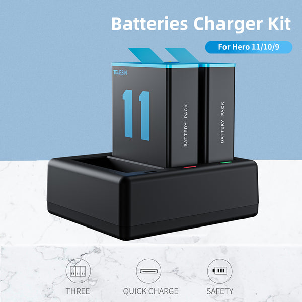 Triple Charger Battery Kit for GoPro Hero 11