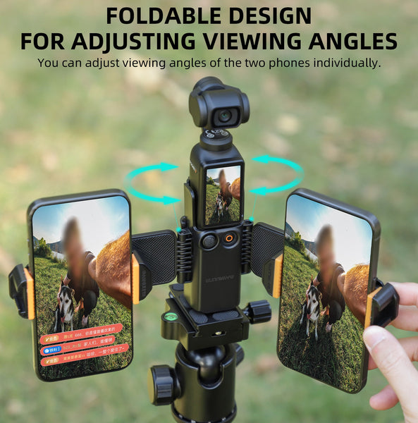 Dual Phone Vlogging Bracket Mount for Osmo Pocket 4 / Osmo Pocket 3