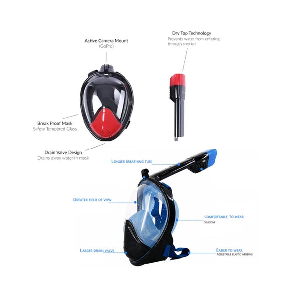CamGo Full Face Snorkel Camera Mask